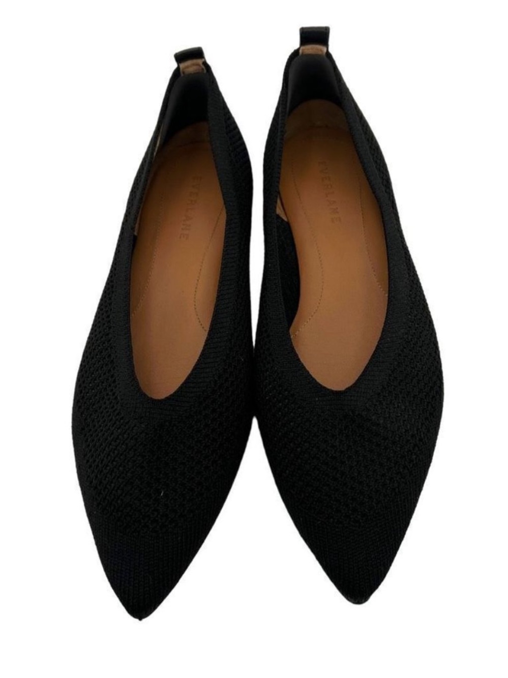 EVERLANE The 40-Hour Flat in ReKnit Women's 6.5 Black Comfortable Pointed Toe